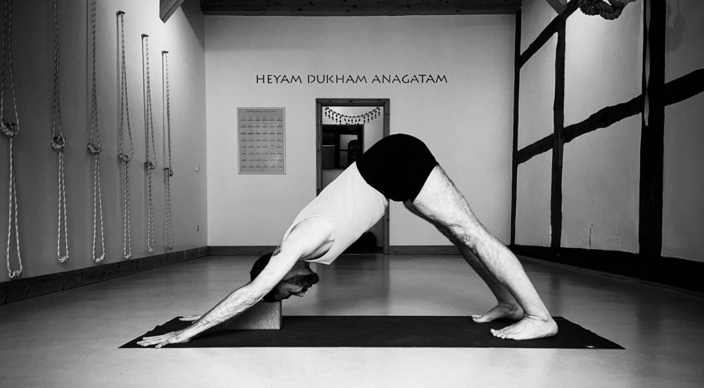 Louis Zoller demonstrates an Iyengar Yoga Asana